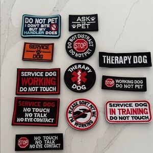 Service Dog Patch Set - Black, Red, White